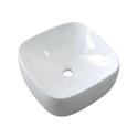 Vasque à poser carrée en céramique blanche 39cm