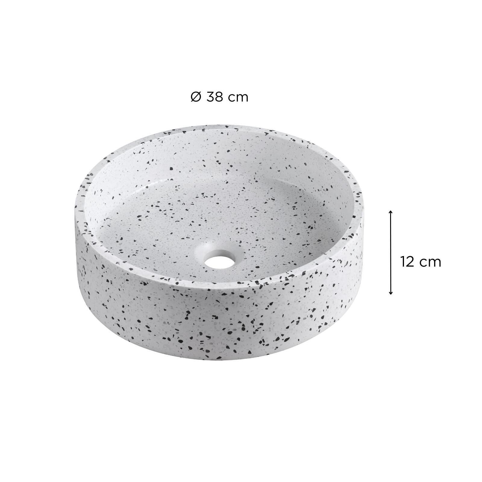 Vasque à poser ronde en terrazzo 38cm Vasque à poser ronde en terrazzo 38cm