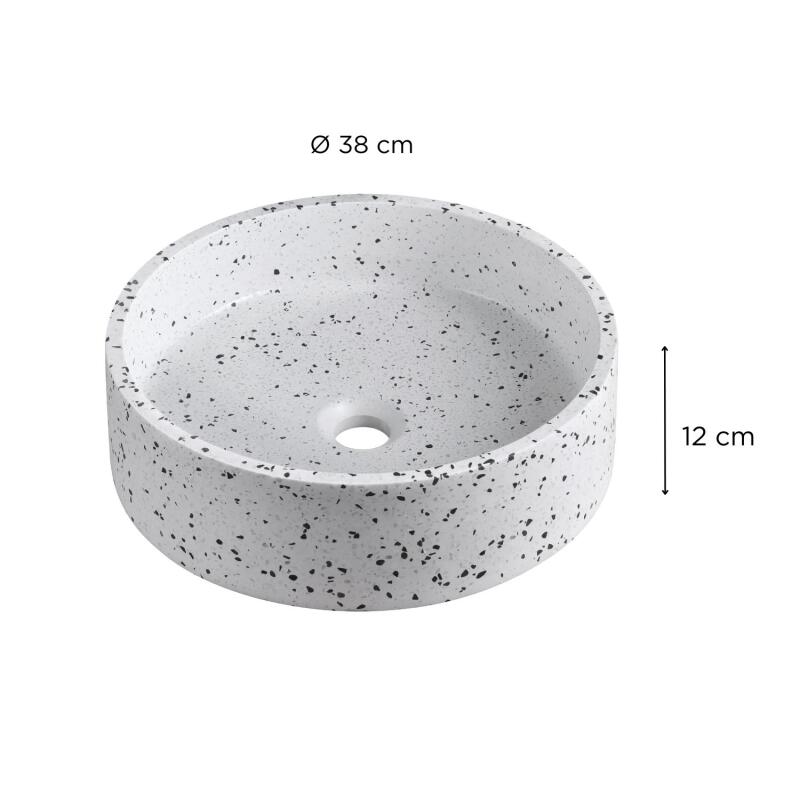 Vasque à poser ronde en terrazzo 38cm