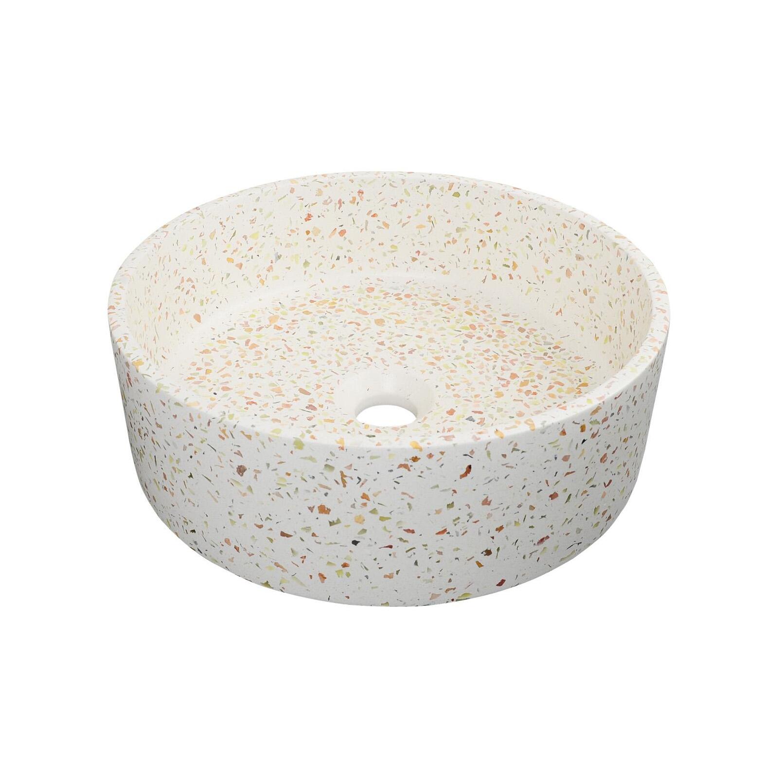Vasque à poser ronde en terrazzo 36cm Vasque à poser ronde en terrazzo 36cm