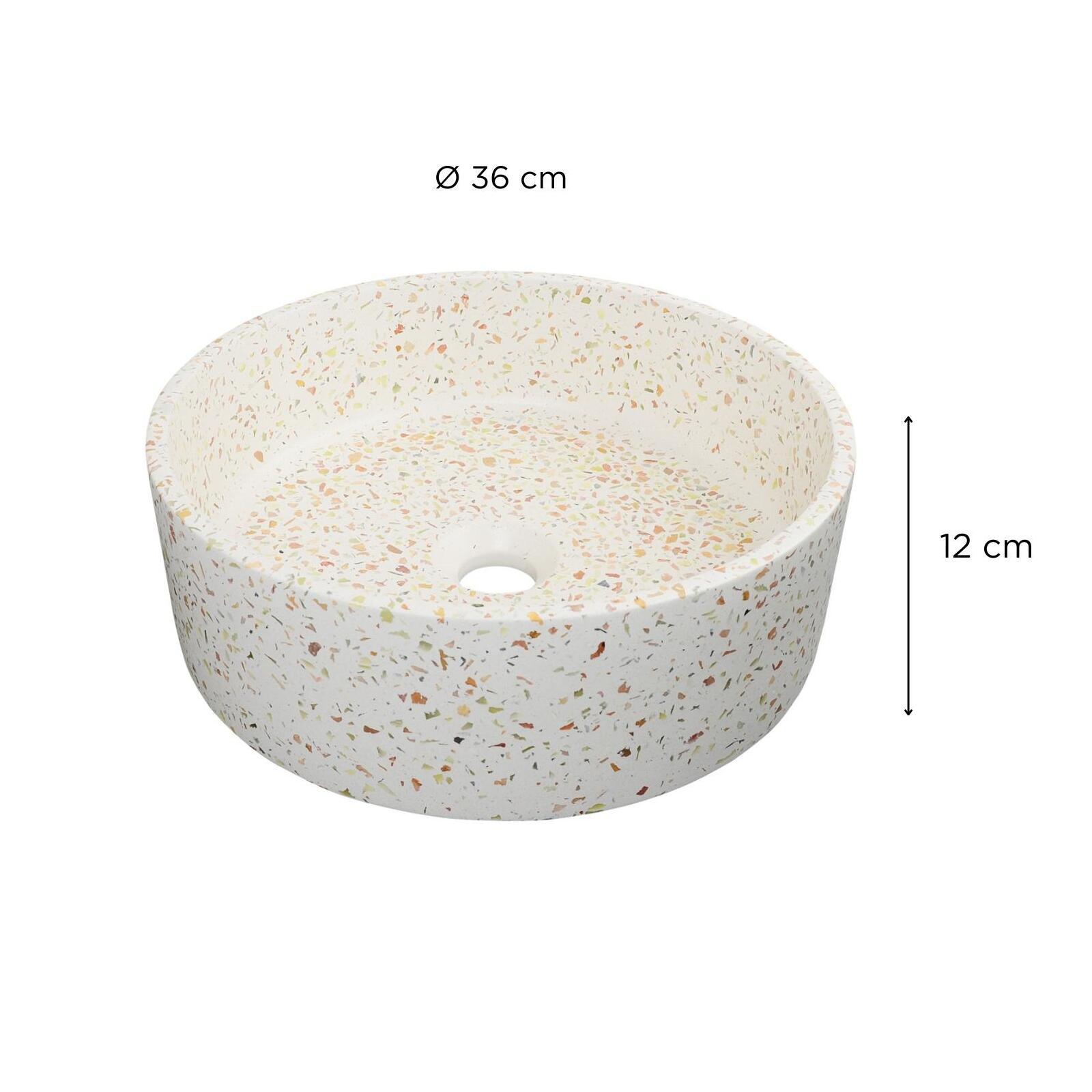 Vasque à poser ronde en terrazzo 36cm Vasque à poser ronde en terrazzo 36cm