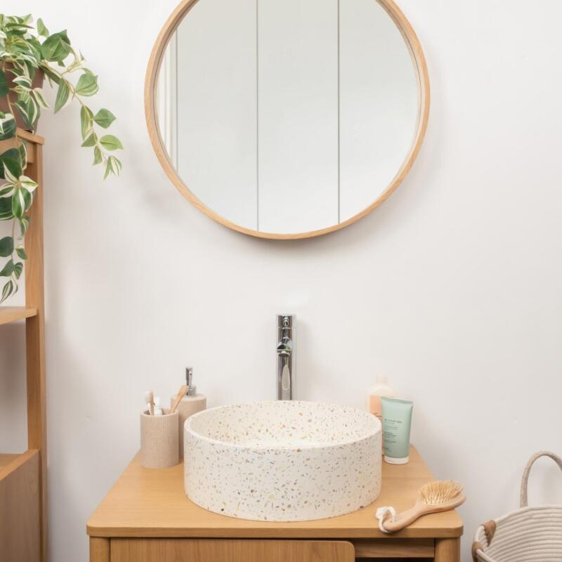 Vasque à poser ronde en terrazzo 36cm