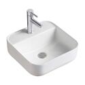 Vasque à poser carrée en céramique blanche 39cm