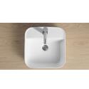 Vasque à poser carrée en céramique blanche 39cm