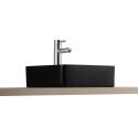 Vasque à poser carrée en céramique bicolore noir et blanc 36cm
