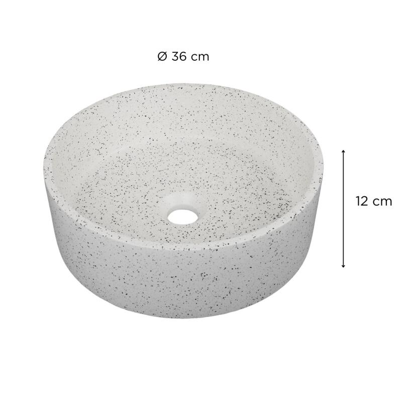 Vasque à poser ronde en terrazzo 36cm