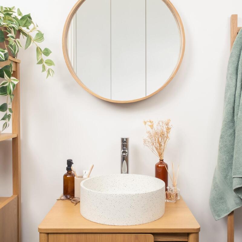 Vasque à poser ronde en terrazzo 36cm