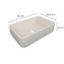 Vasque à poser rectangle en grès beige 50x32,5cm
