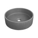 Vasque à poser ronde en béton travertin gris 39cm