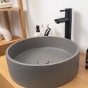 Vasque à poser ronde en béton travertin gris 39cm
