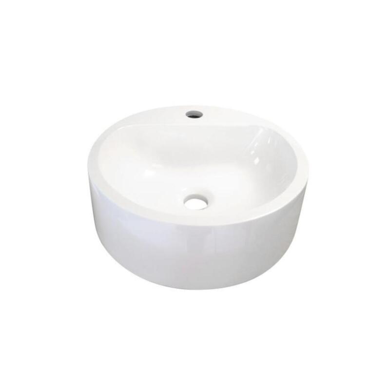 Vasque ronde à poser en résine blanche 37 cm NORI