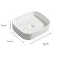 Vasque à poser rectangle en céramique effet marbre 45x38cm