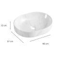 Vasque à poser ovale en céramique effet marbre 48x37cm