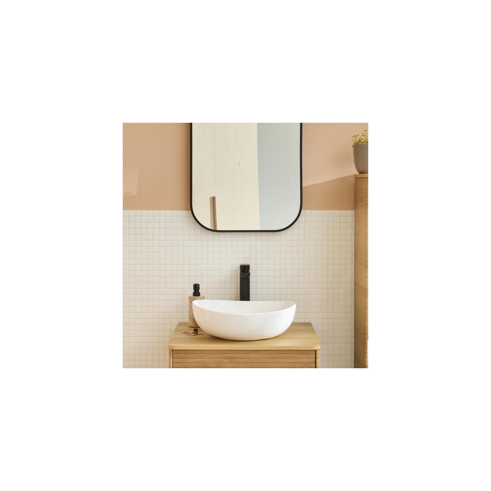 Vasque à poser ovale en céramique 42x37cm