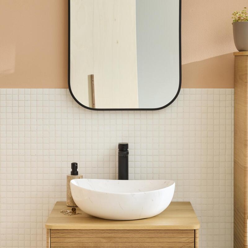 Vasque à poser ovale en céramique 42x37cm