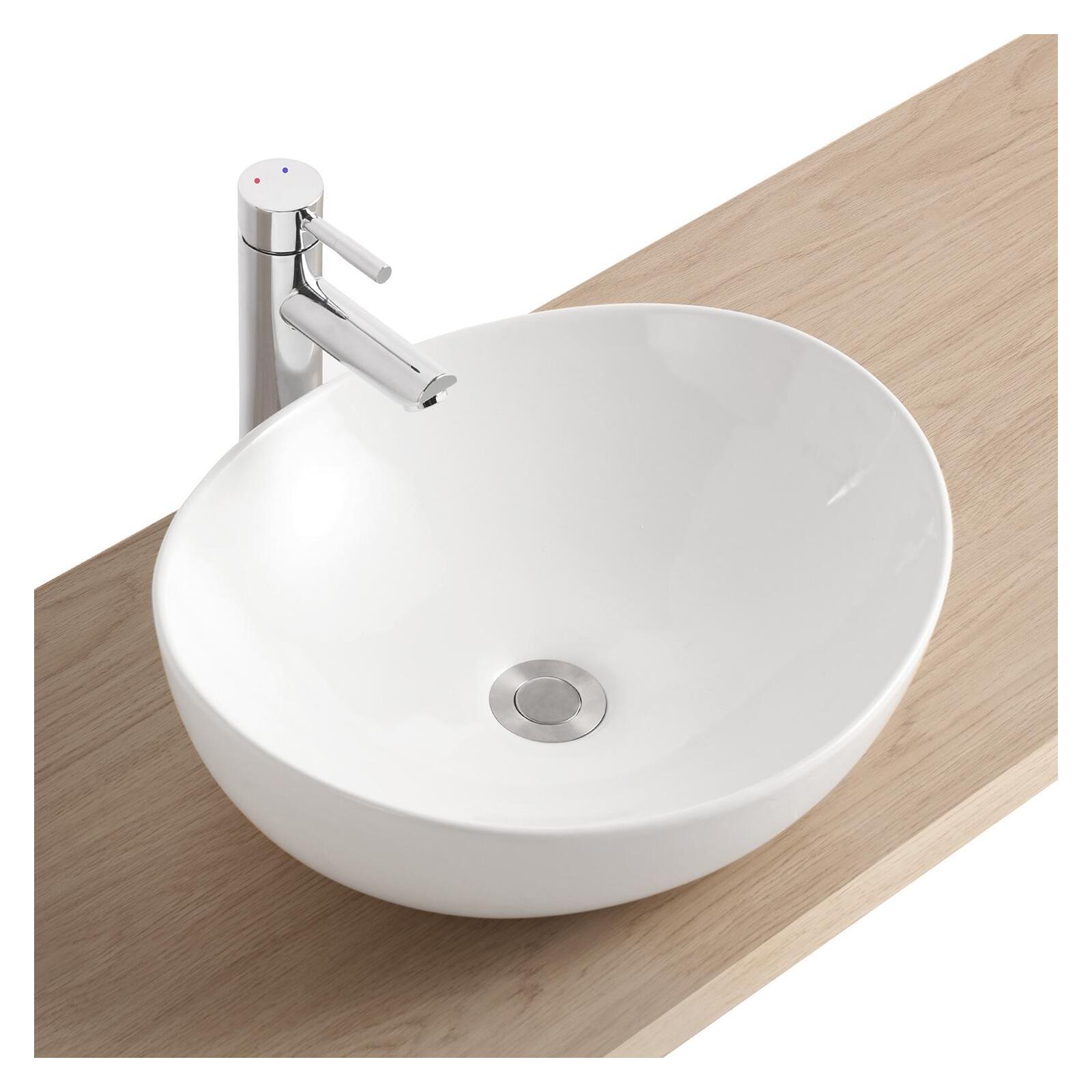 Vasque à poser ovale en céramique 42x37cm