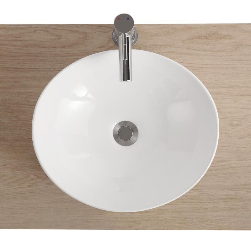 Vasque à poser ovale en céramique 42x37cm