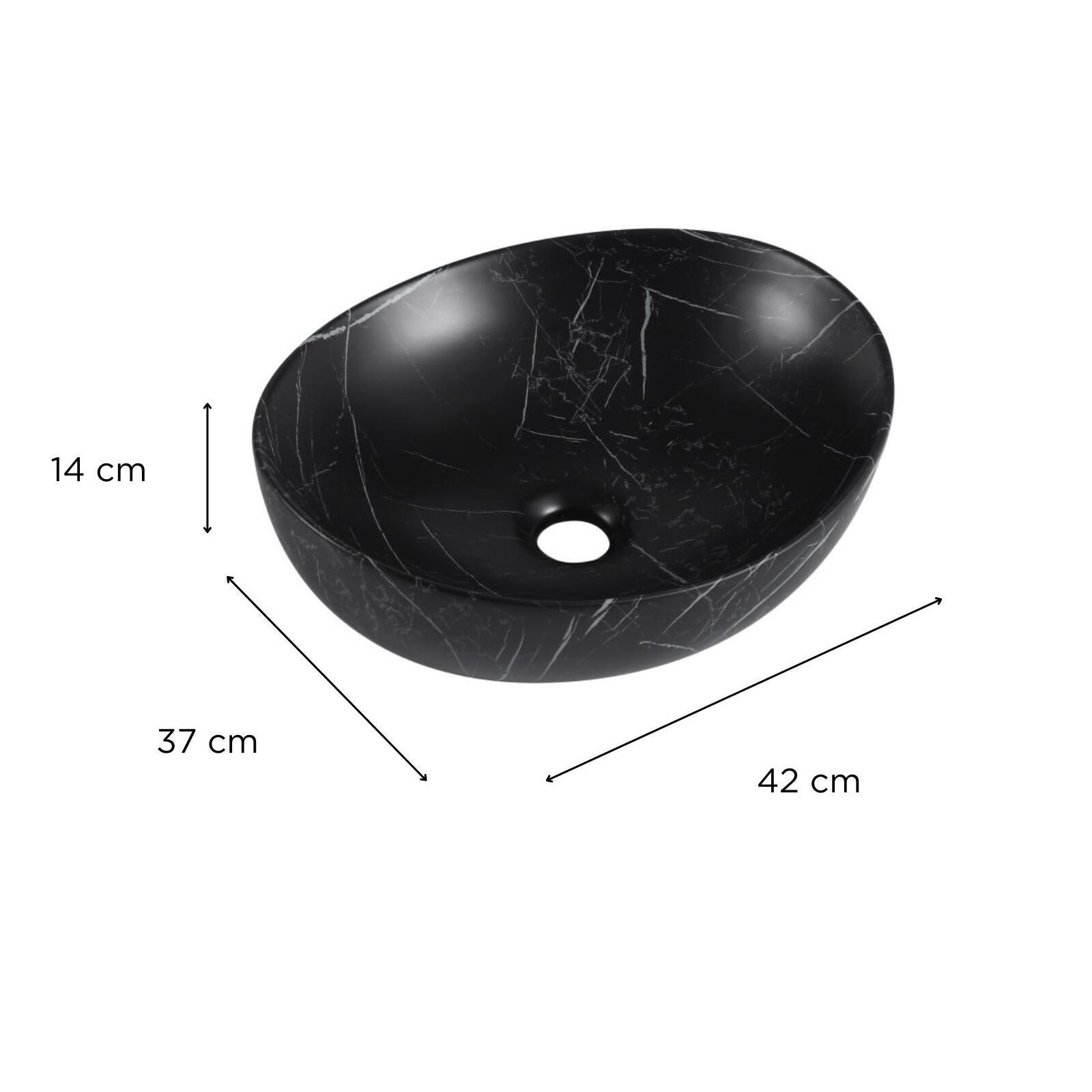 Vasque à poser ovale en céramique 42x37cm