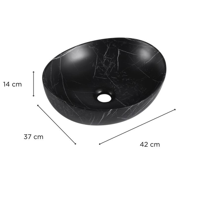 Vasque à poser ovale en céramique 42x37cm