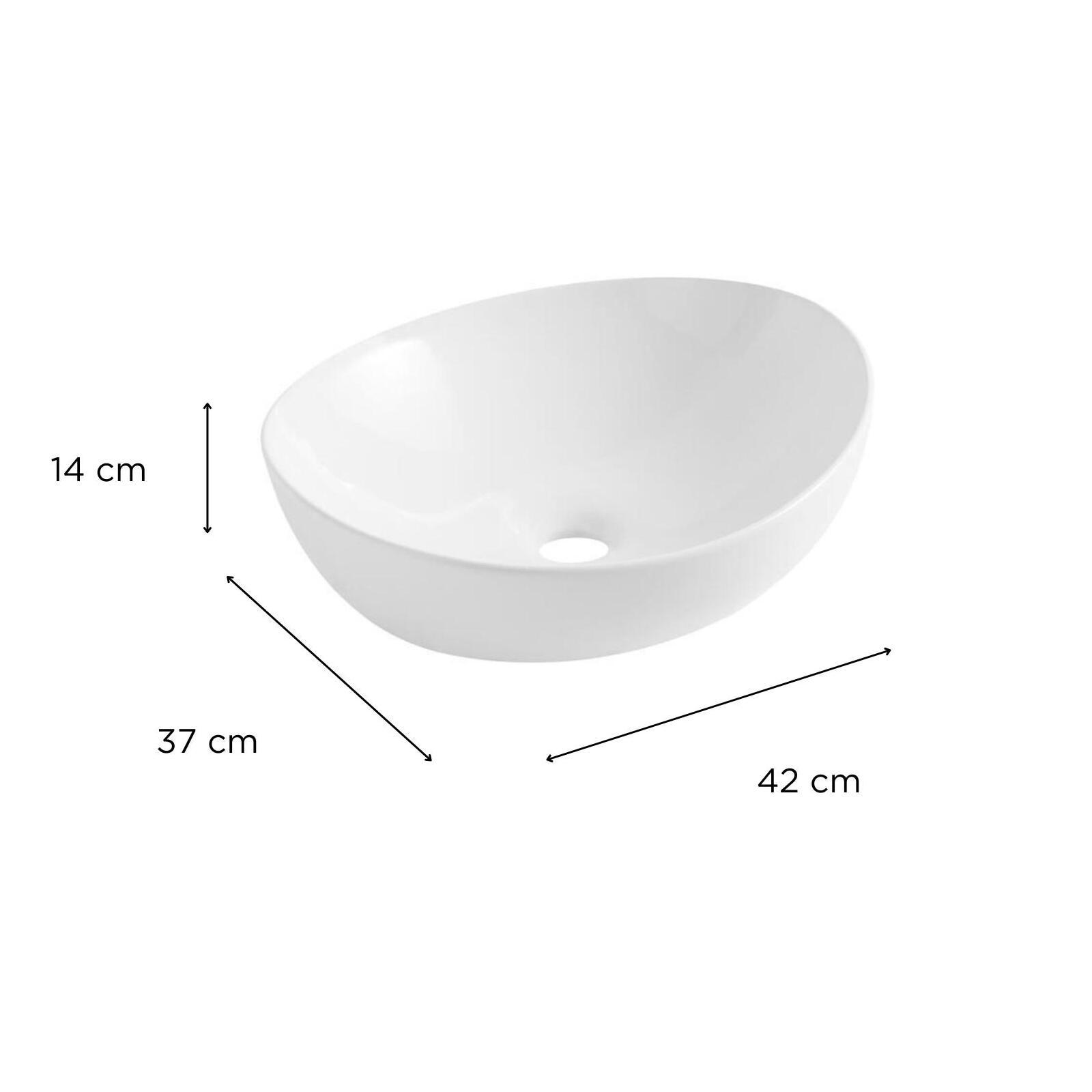 Vasque à poser ovale en céramique 42x37cm