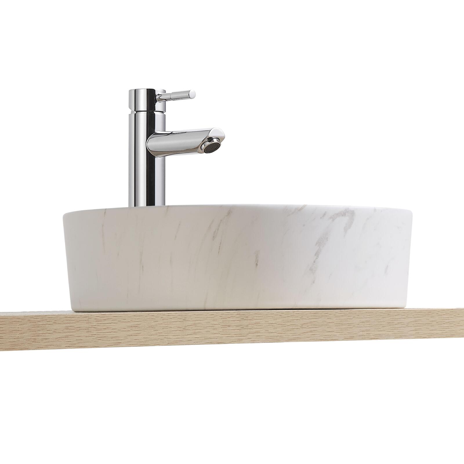 Vasque à poser ronde en céramique effet marbre D38cm Vasque à poser ronde en céramique effet marbre D38cm