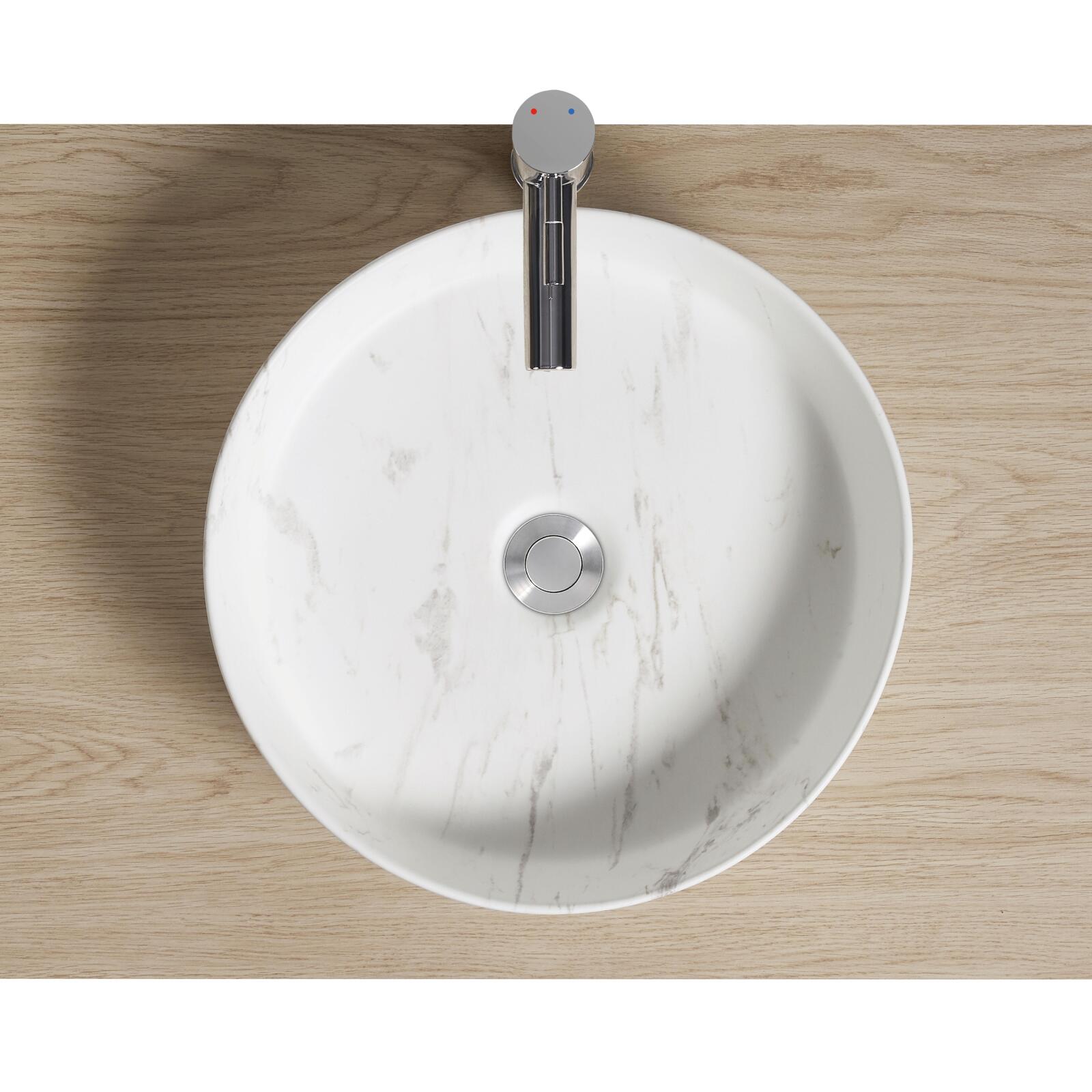 Vasque à poser ronde en céramique effet marbre D38cm Vasque à poser ronde en céramique effet marbre D38cm