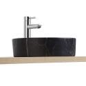 Vasque à poser ronde en céramique effet marbre D38cm