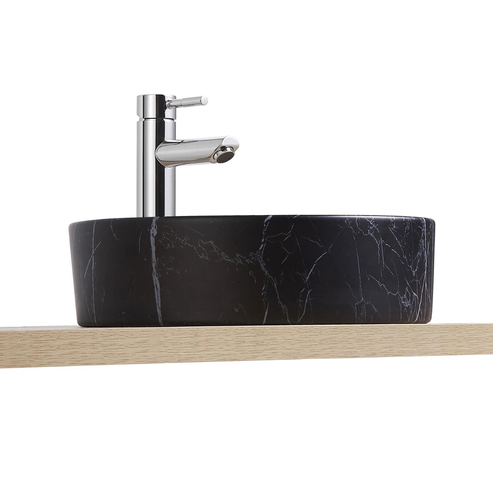 Vasque à poser ronde en céramique effet marbre D38cm Vasque à poser ronde en céramique effet marbre D38cm