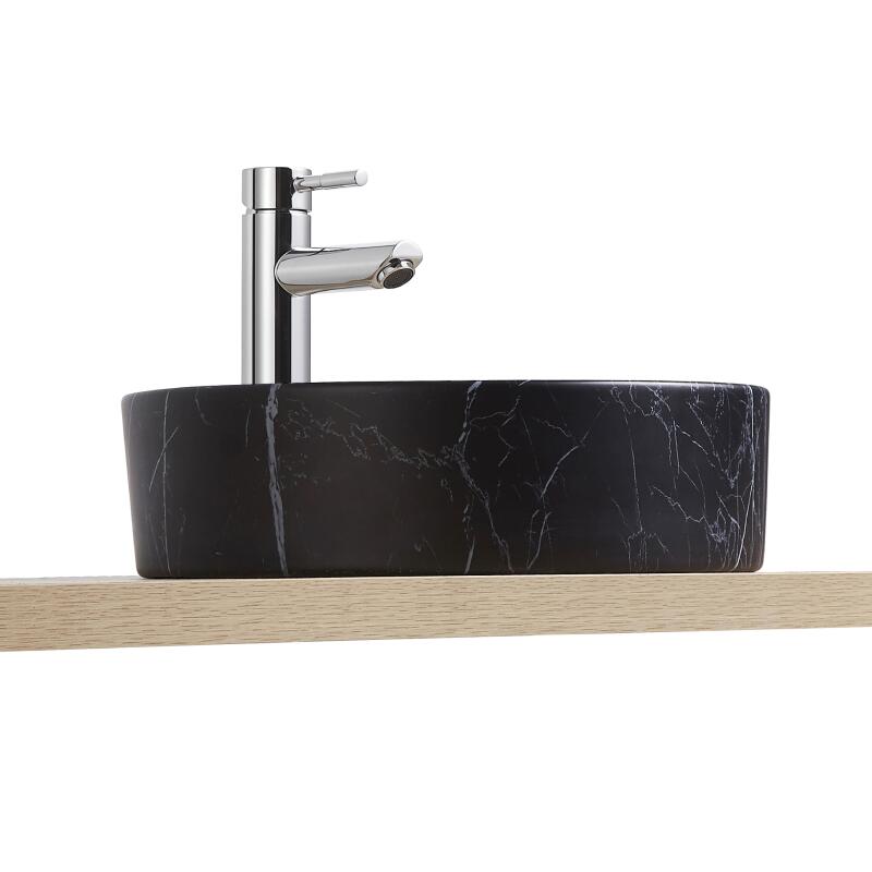 Vasque à poser ronde en céramique effet marbre D38cm