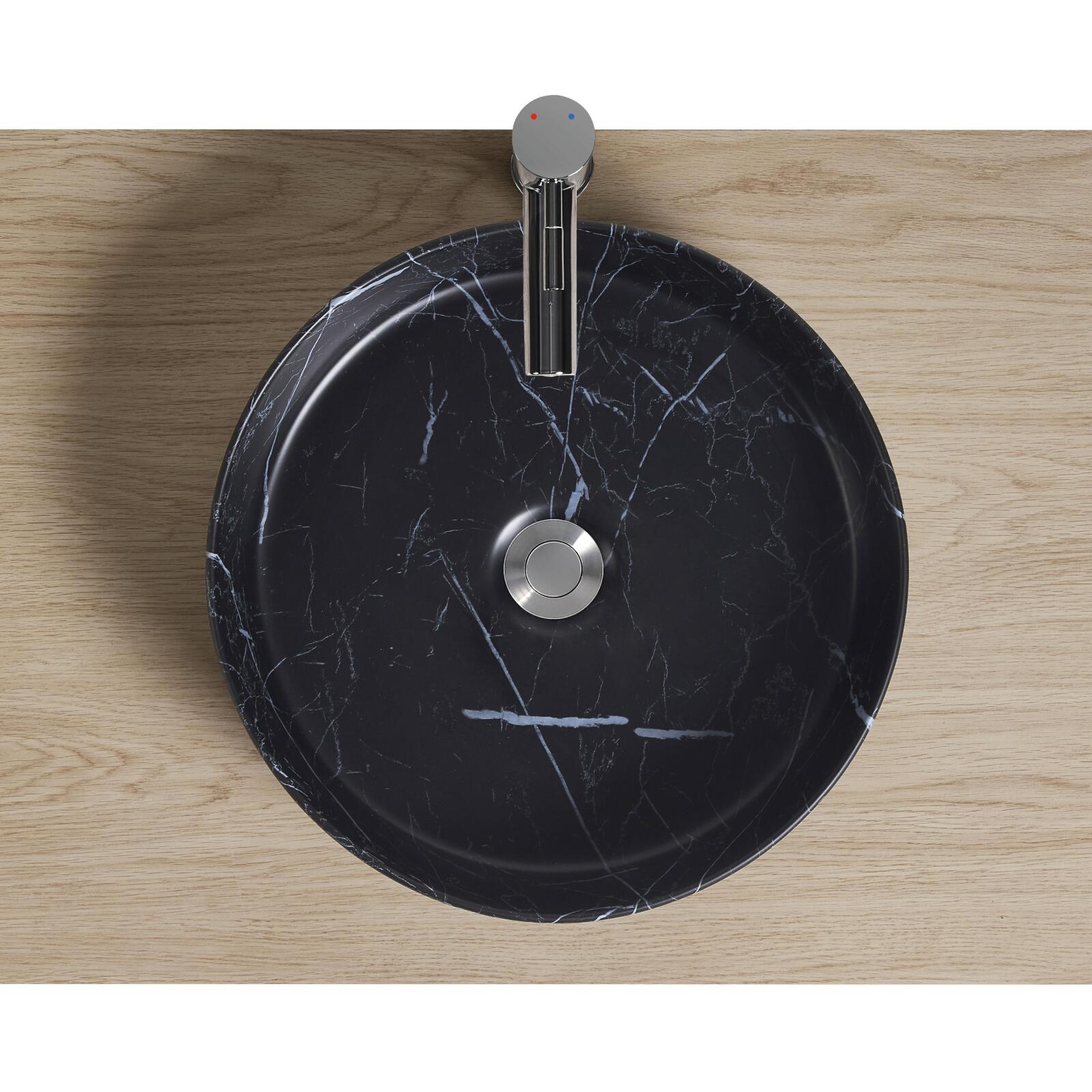 Vasque à poser ronde en céramique effet marbre D38cm Vasque à poser ronde en céramique effet marbre D38cm