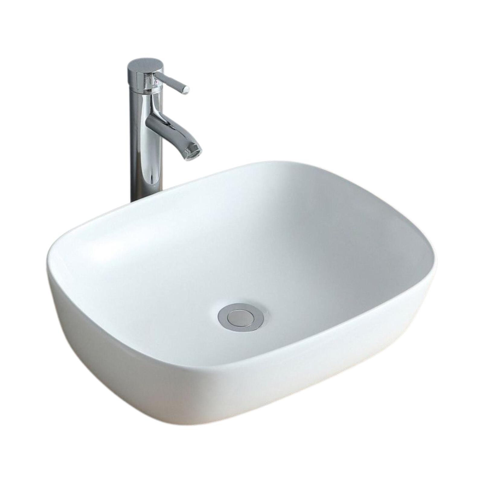 Vasque ovale à poser en céramique blanche 48 x 37 cm TOMY