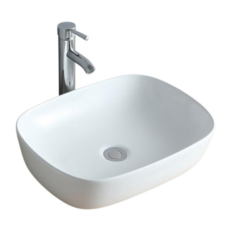 Vasque ovale à poser en céramique blanche 48 x 37 cm TOMY