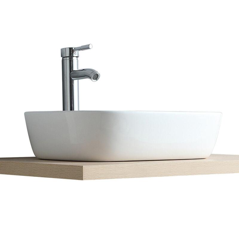 Vasque ovale à poser en céramique blanche 48 x 37 cm TOMY