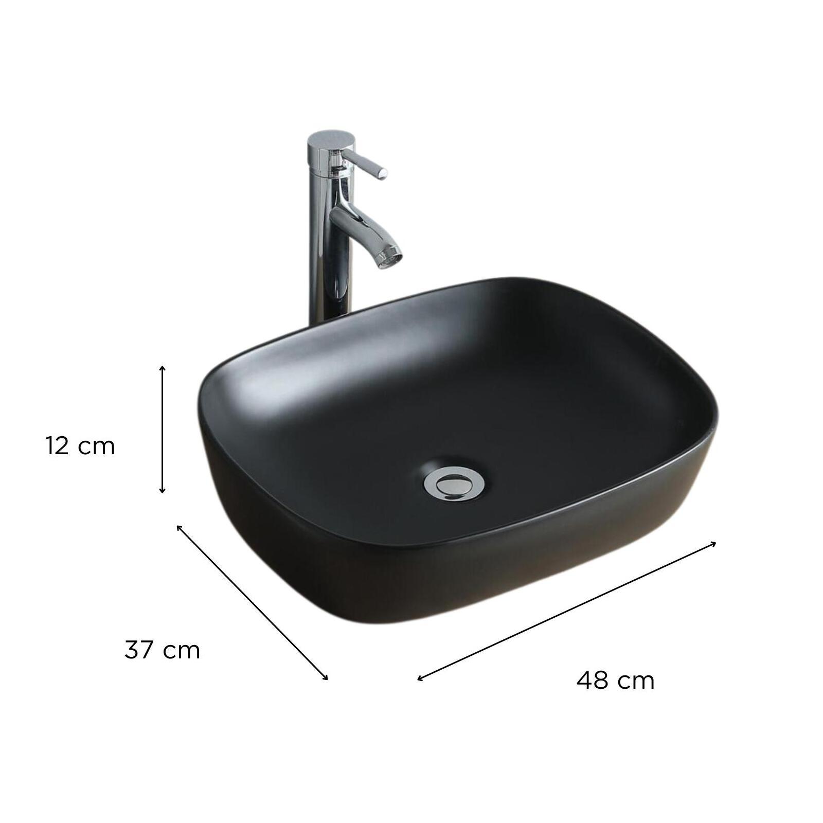 Vasque ovale à poser en céramique blanche 48 x 37 cm TOMY