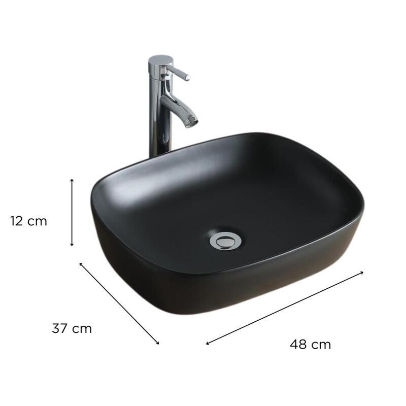 Vasque ovale à poser en céramique blanche 48 x 37 cm TOMY