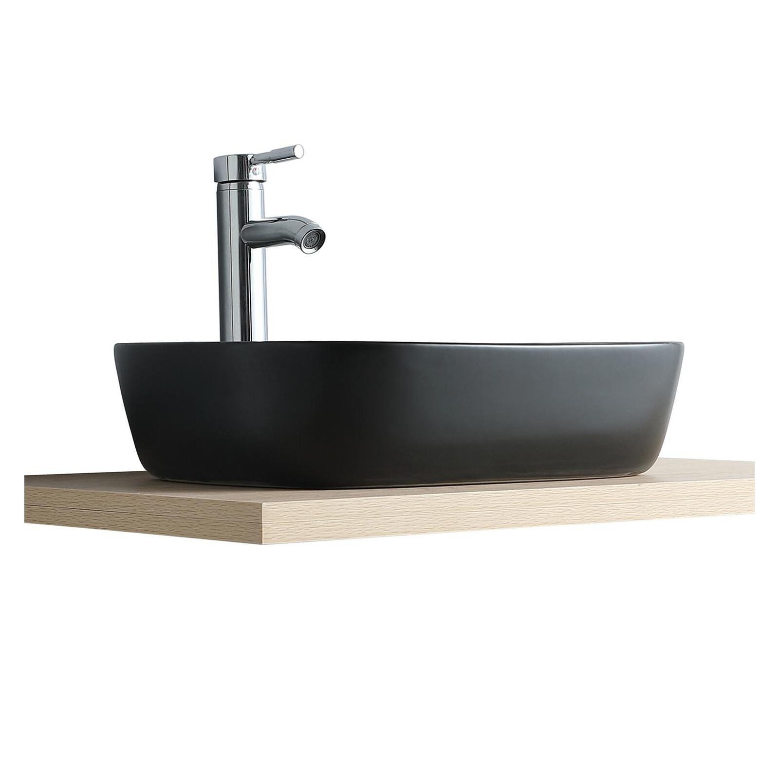 Vasque ovale à poser en céramique blanche 48 x 37 cm TOMY