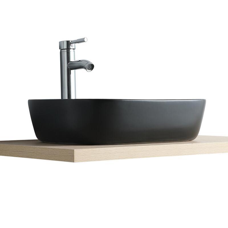 Vasque ovale à poser en céramique blanche 48 x 37 cm TOMY