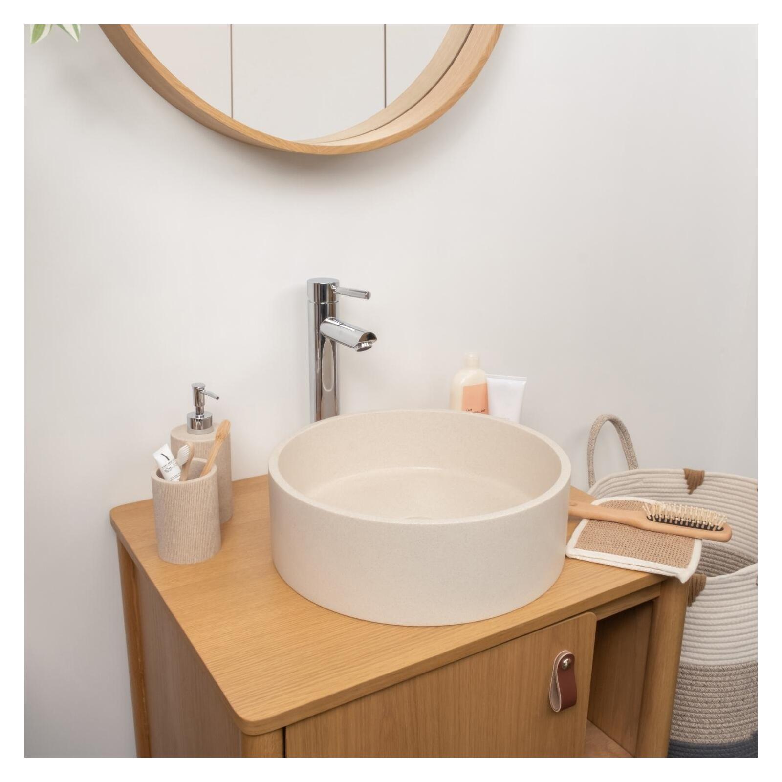 Vasque à poser ronde en grès 36cm Vasque à poser ronde en grès 36cm