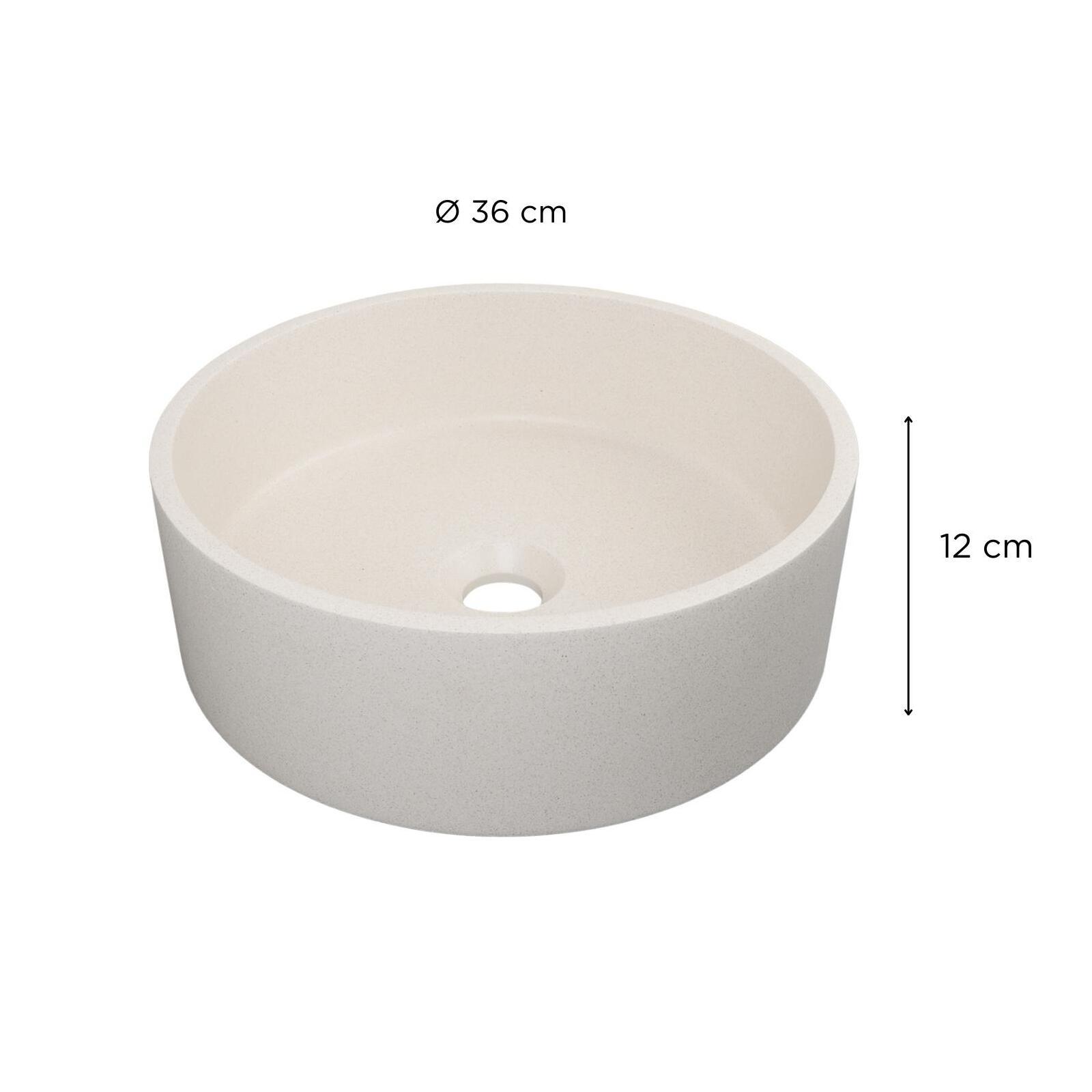 Vasque à poser ronde en grès 36cm Vasque à poser ronde en grès 36cm