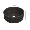 Vasque à poser ronde en grès 36cm