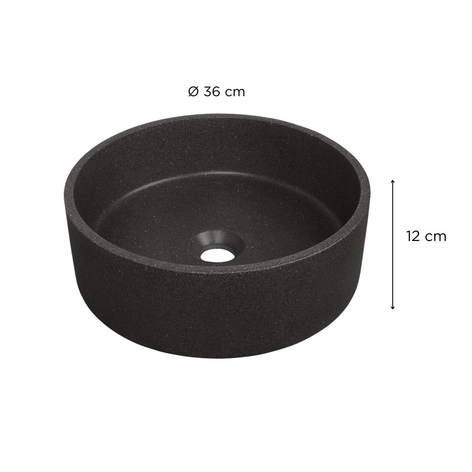 Vasque à poser ronde en grès 36cm