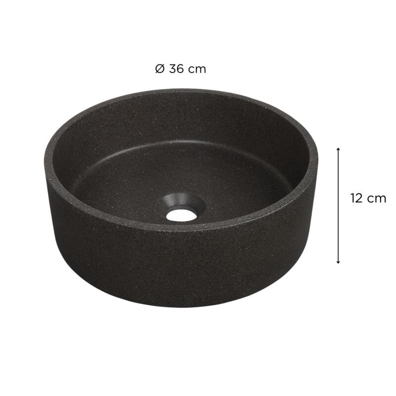 Vasque à poser ronde en grès 36cm