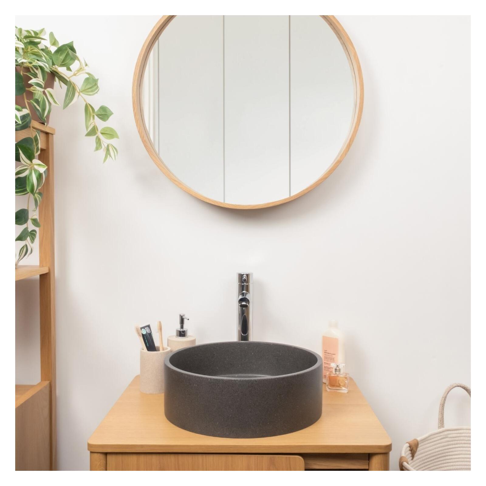 Vasque à poser ronde en grès 36cm