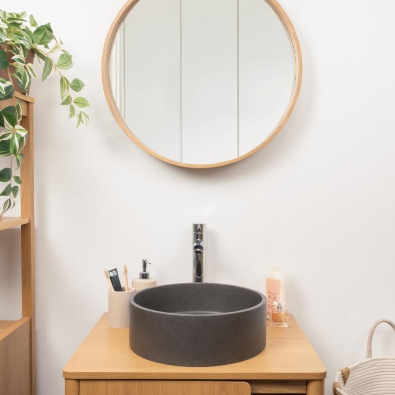 Vasque à poser ronde en grès 36cm