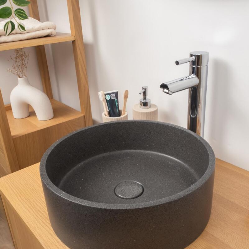 Vasque à poser ronde en grès 36cm