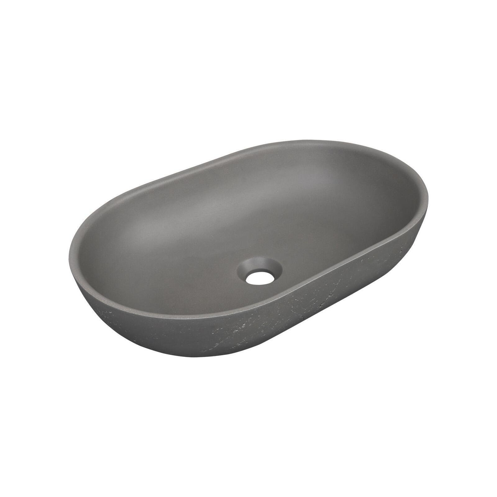 Vasque à poser ovale en béton travertin 53x35cm