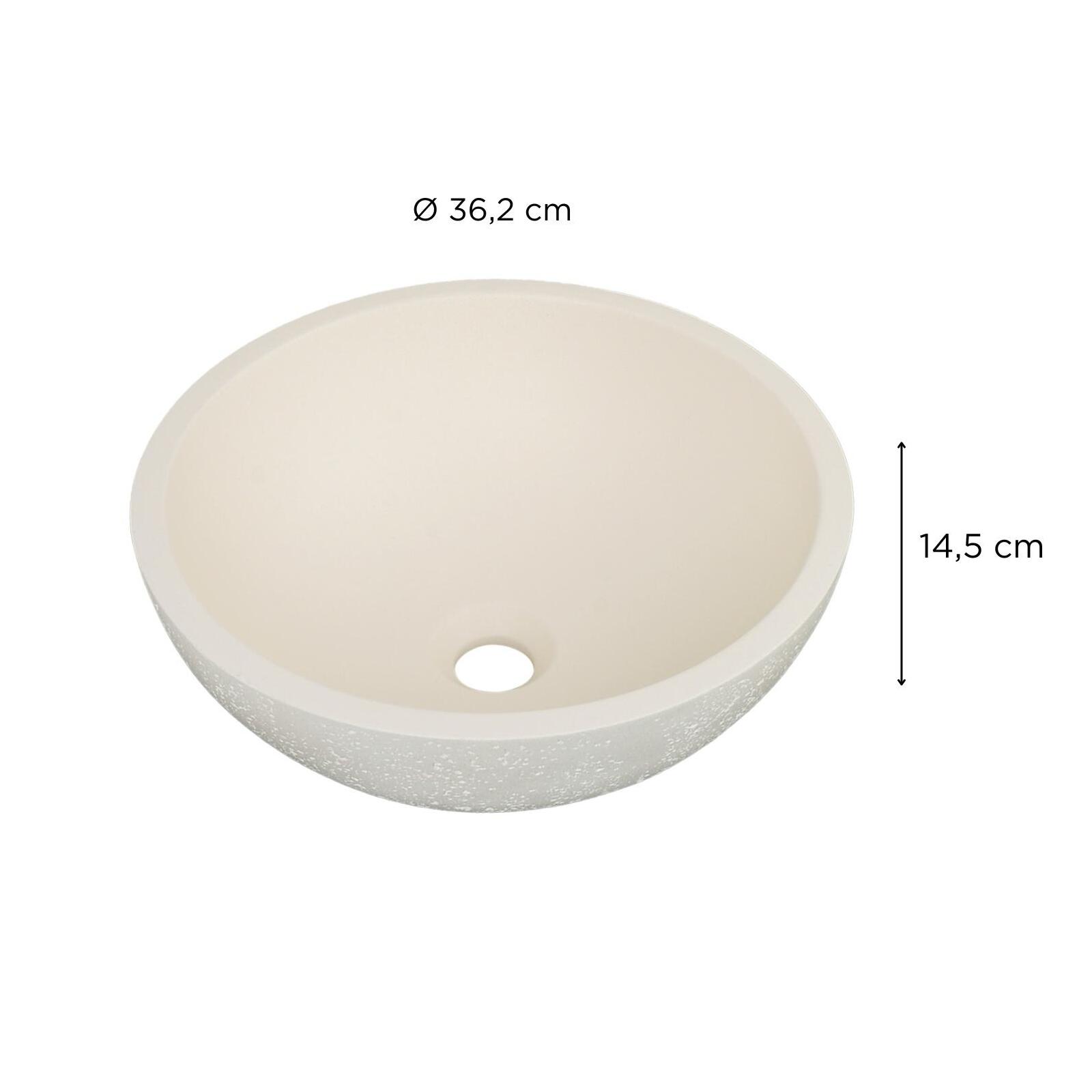 Vasque à poser bol en béton travertin 36,2cm Vasque à poser bol en béton travertin 36,2cm