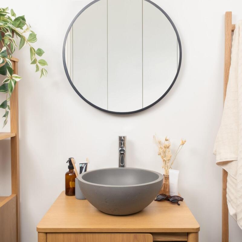 Vasque à poser bol en béton travertin 36,2cm