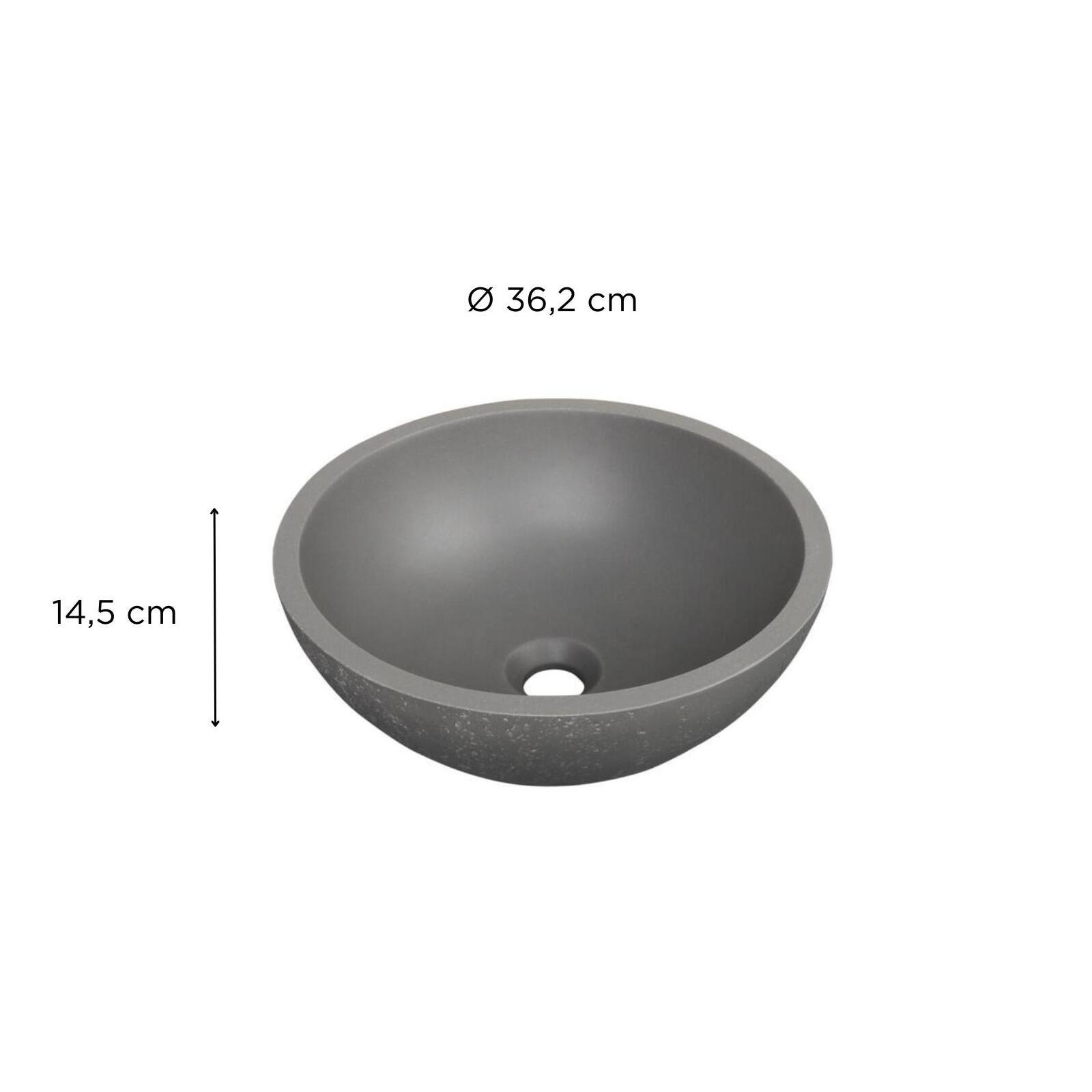 Vasque à poser bol en béton travertin 36,2cm