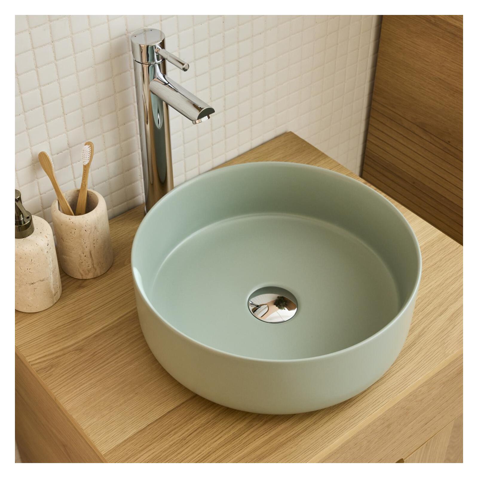 Vasque à poser ronde en céramique 36cm